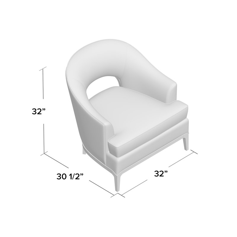 Fauteuil demi-tonneau Jamie, Colombe 1183, Noyer