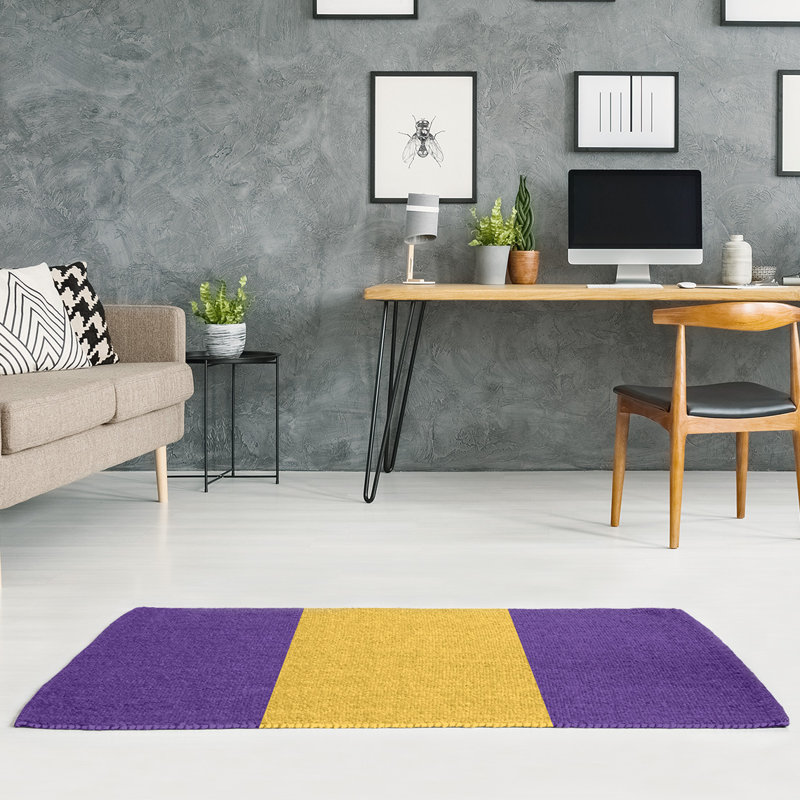 Tapis de zone en poly à rayures de football de minnesota, Rectangle 9 pi x 12 pi