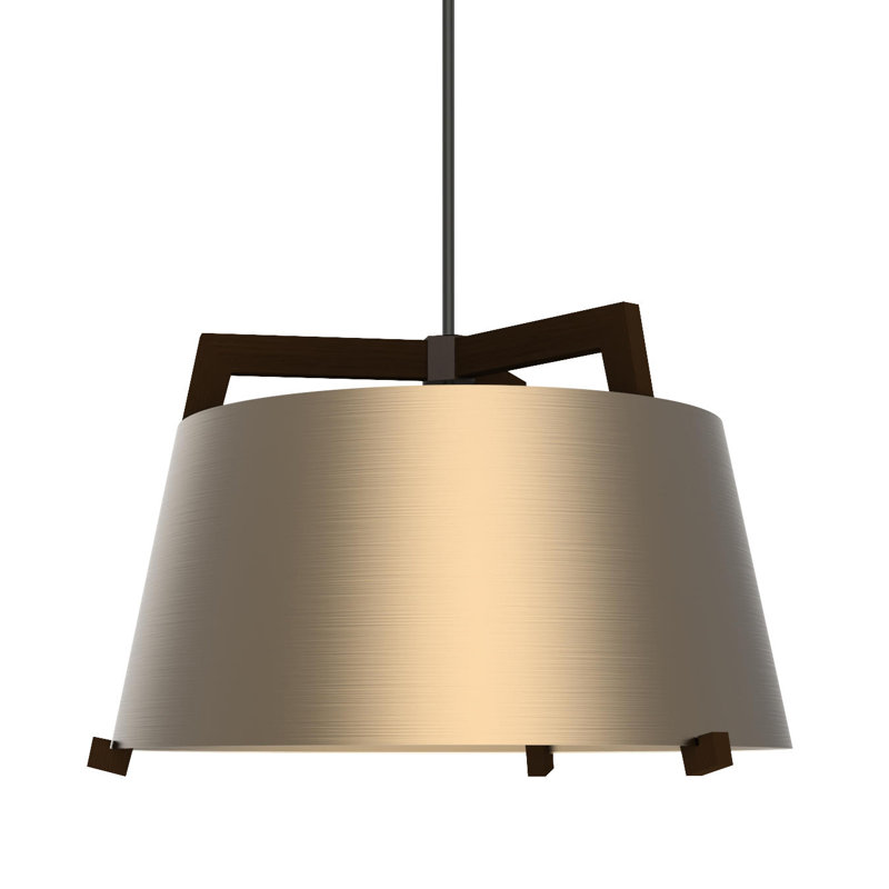 Ignis Pendant, 11.5" H x 17" W, Dark Stained Walnut/Rose Gold, 3500K LED w/ Diffuser - Rigid