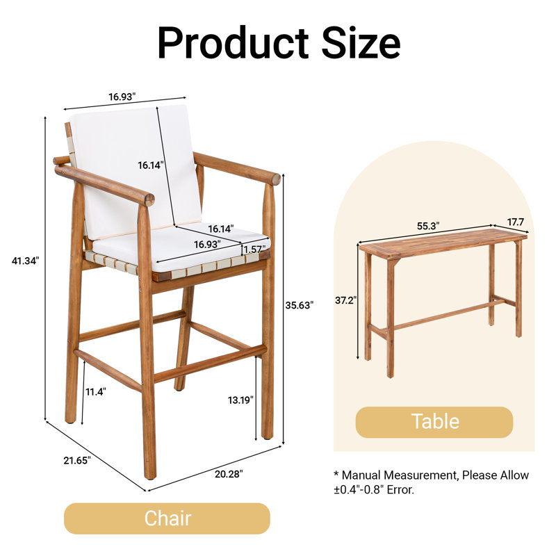 Ensemble de 3 barres d'extérieur pour patio