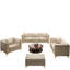 Canapé Chesterfield modulaire avec capitonnage à boutons et accoudoirs à garniture en métal, comprend 6 coussins-133286214