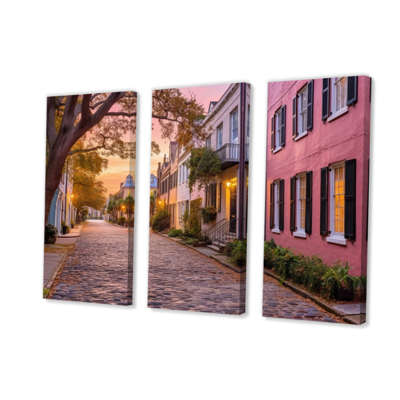 South Carolina, charme historique de Charleston sur toile, ensemble de 3 pièces, H 28 po x l 36 po x P 1 po