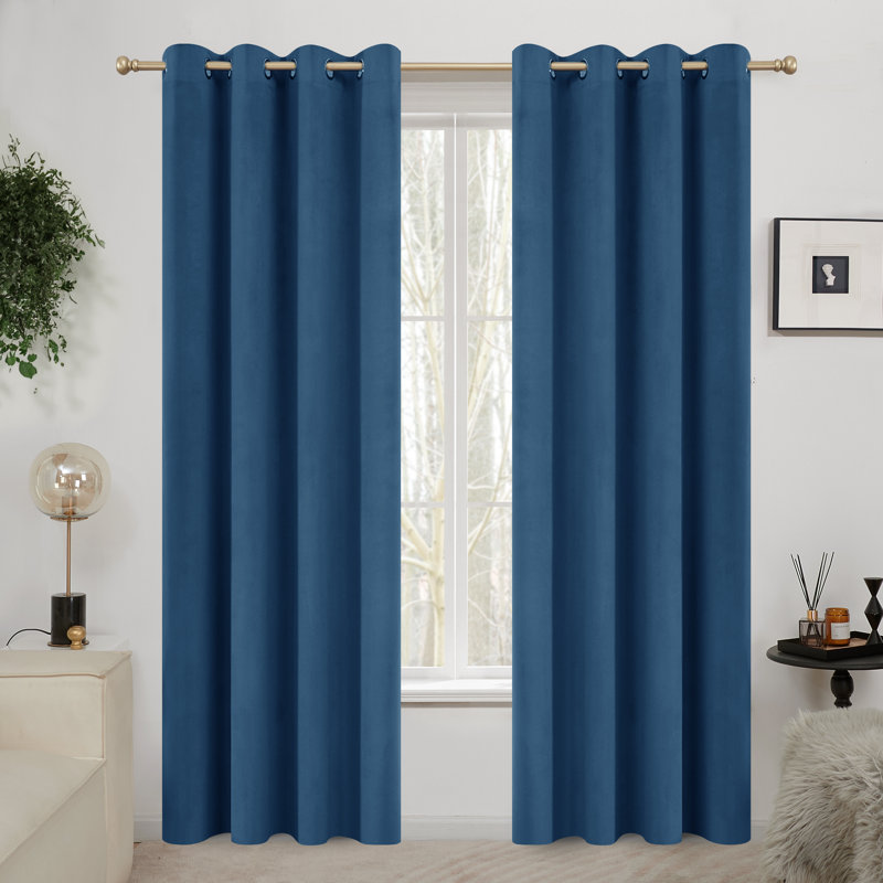 Zmari Blackout Curtain Pair, 52" W x 84" L, Dark Green