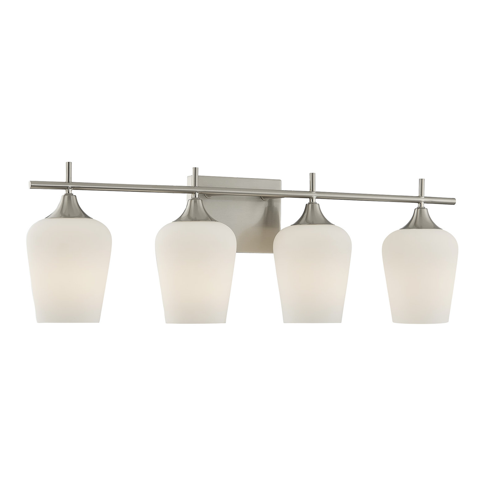 Breena 2 Light Dimmable Vanity Light, Satin Nickel, White