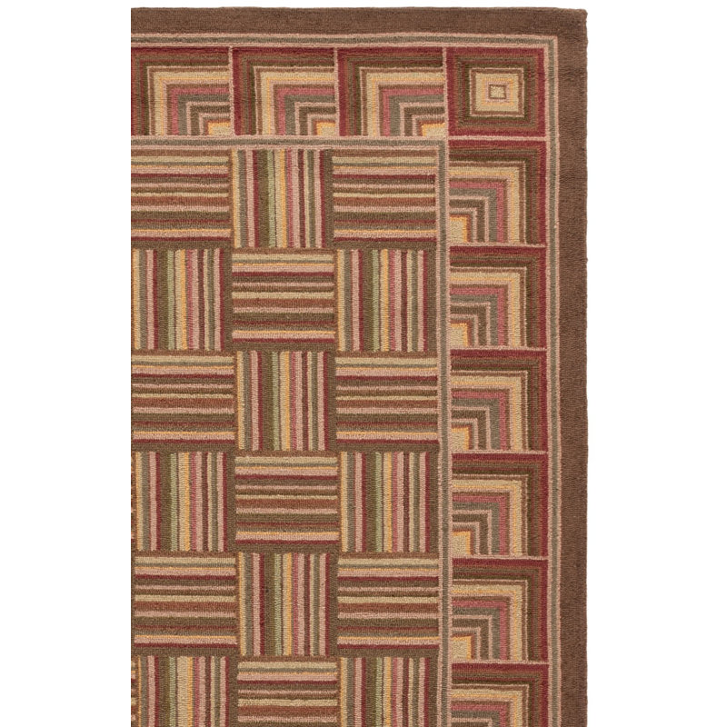Avalon Hand Hooked Wool Pile Geometric Rug, Rectangle 3'9" x 5'9"