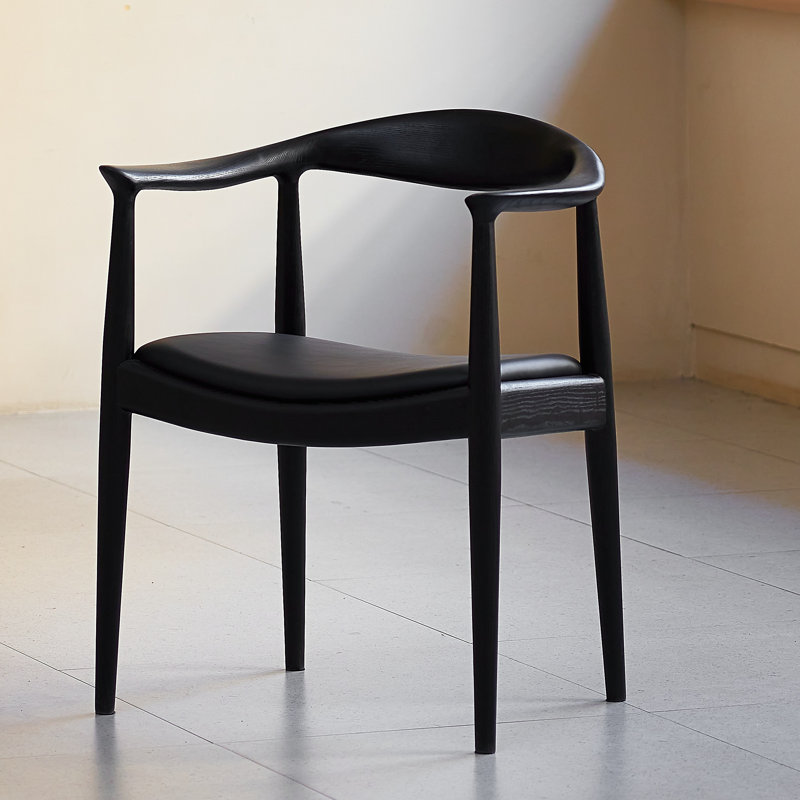 Chaise avec accoudoirs Lailyn, Noir