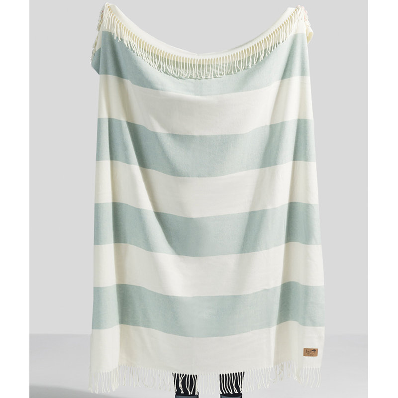 Rugby Stripe Throw, Glacier Blue