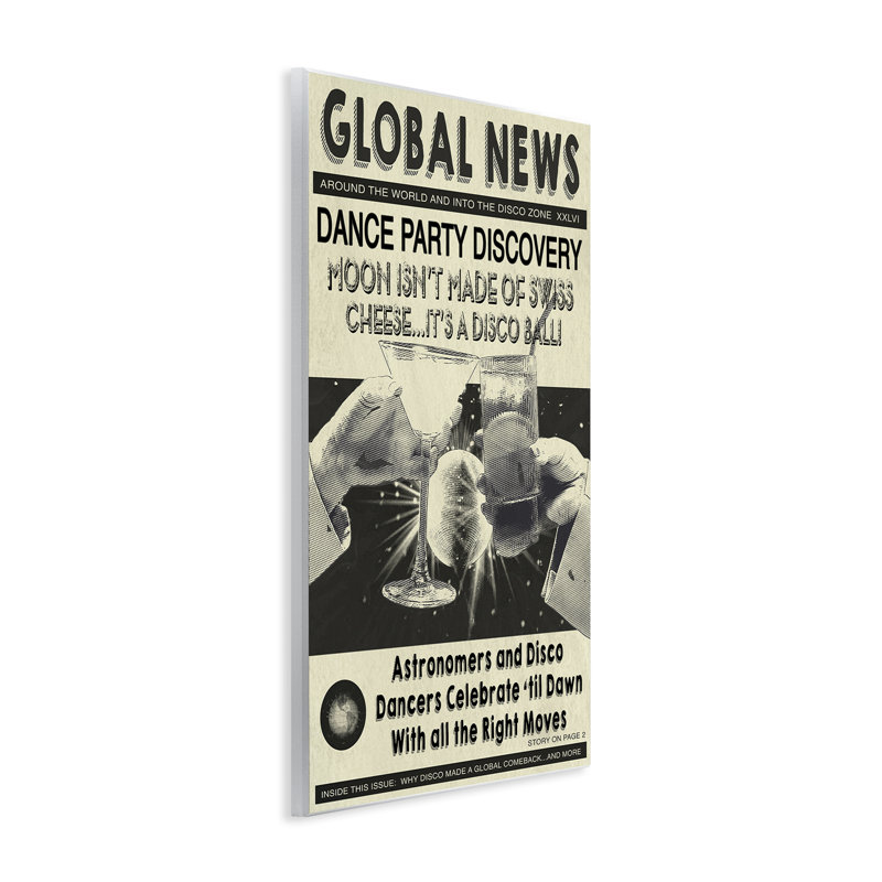 «Vintage Disco News Article Art» par Graffi * tee, H 15 po x l 10 po