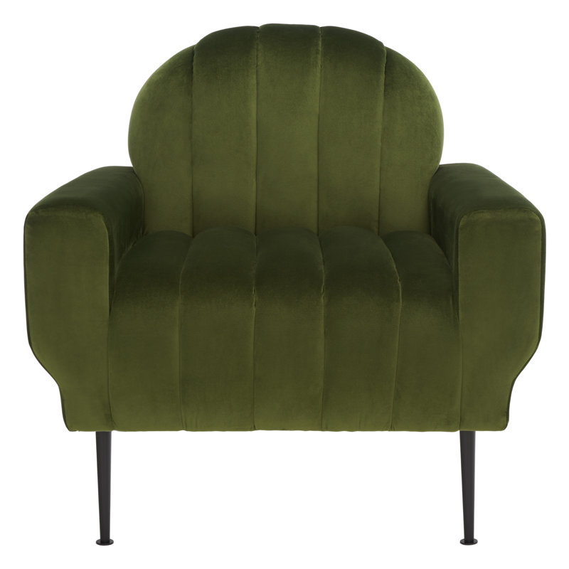 Chaise capitonnée Olly Channel, Vert forêt