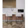 Upholstered Counter Stool with Metal Frame