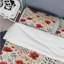Ensemble de housse de couette à motif floral rouge et beige II-1449203053