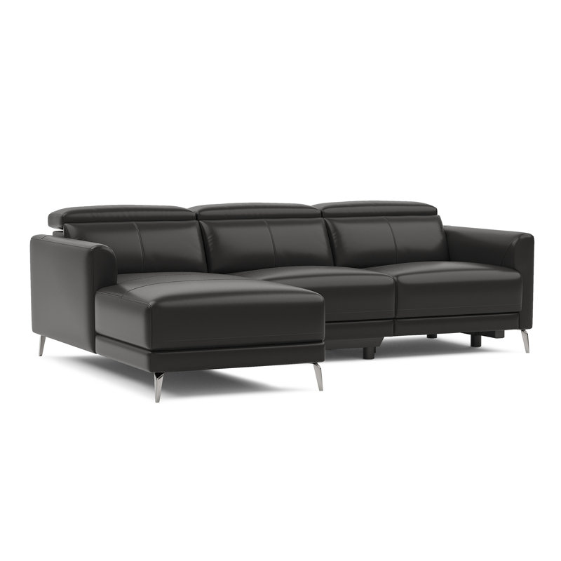 Valencia Geshia Leather Reclining Modular Sofa, 3 Seater Sofa | Italian Nappa 11000 Grain Leather | Power Reclining Seat with Adjustable Headrests