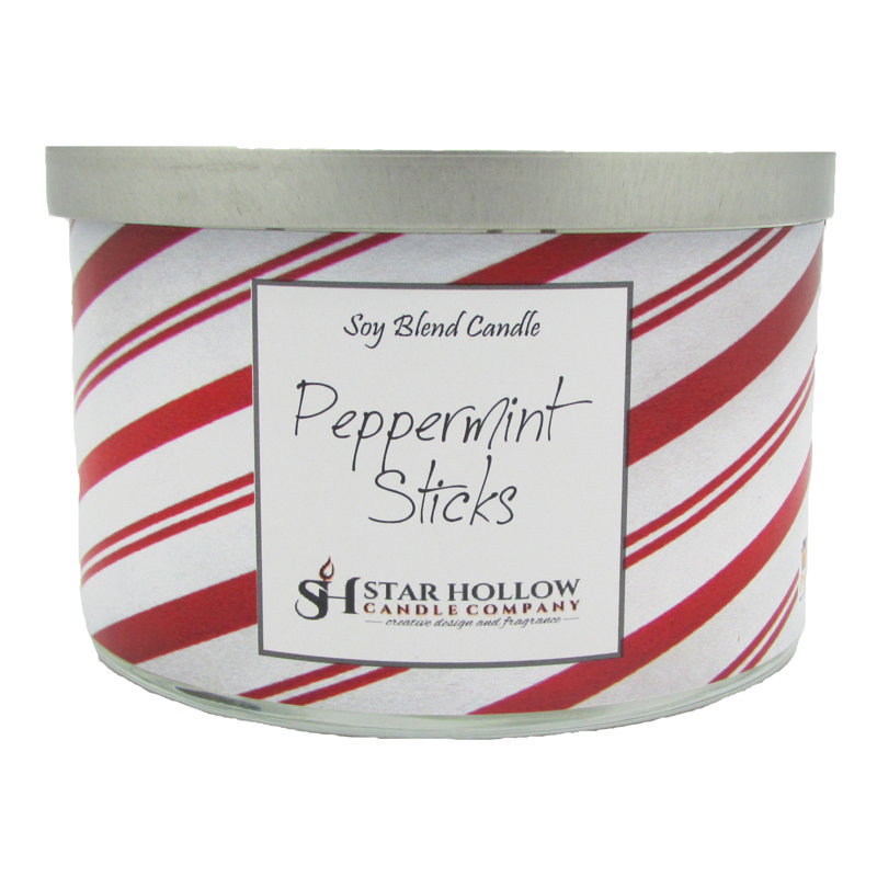 Bougie à pot peppermint cannes, H 58,5 po x l 4,25 po x P 4,25 po