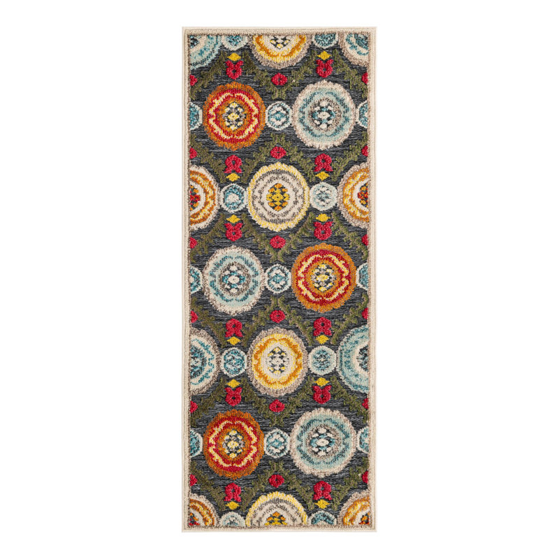 Tapis Bungalow Rose Oualida Caimin, Tapis de couloir 2 pi x 5 pi 1 po