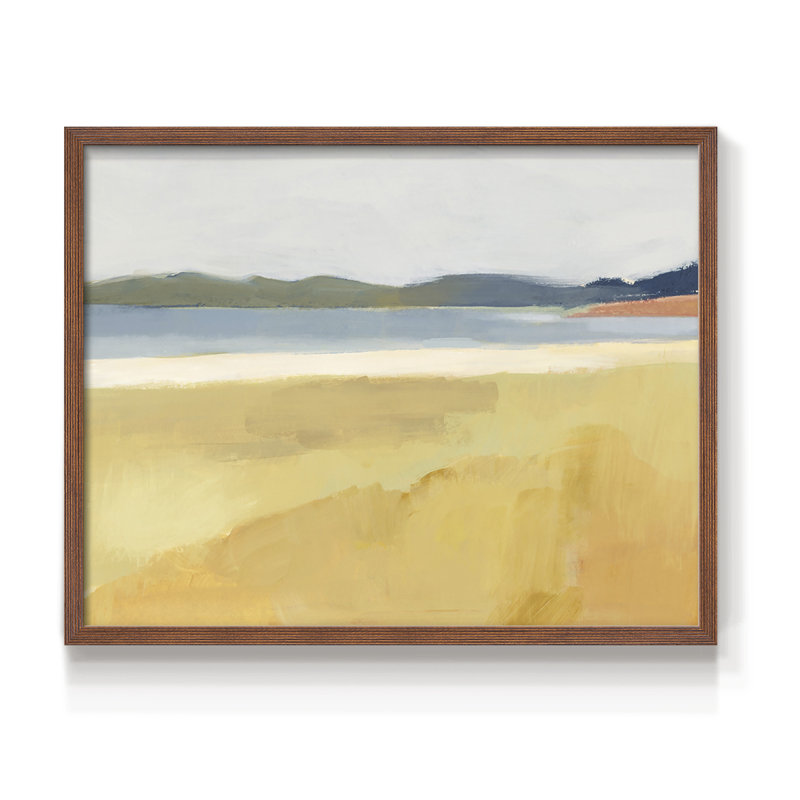 Ocre bord de mer II - impression encadrée - réaménageable, H 8 po x l 10 po, Noyer