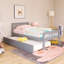 Lit plateforme en bois avec lit gigogne, tête de lit et pied de lit-634578142