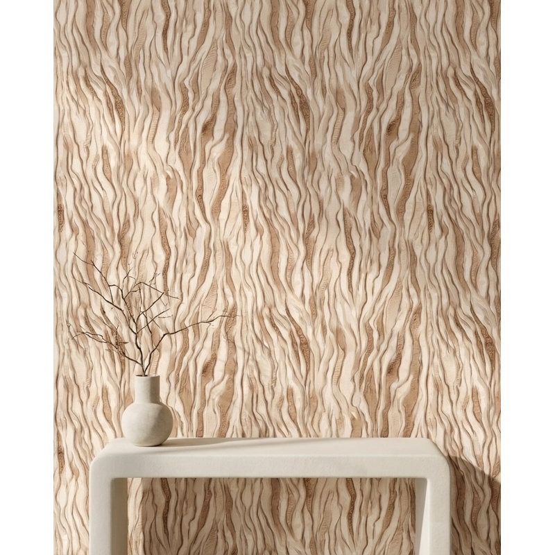 Abstract Pattern Wallpaper Beige Brown Removable Wall Decor