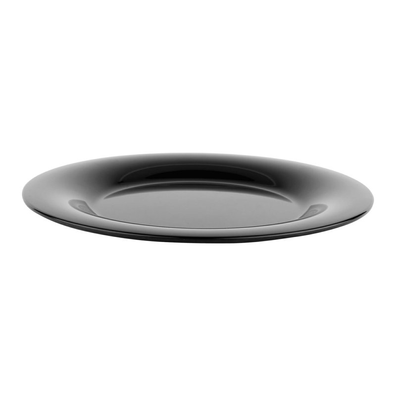  Assiette plate en mélamine 10,5 po, ensemble de 4, Noir
