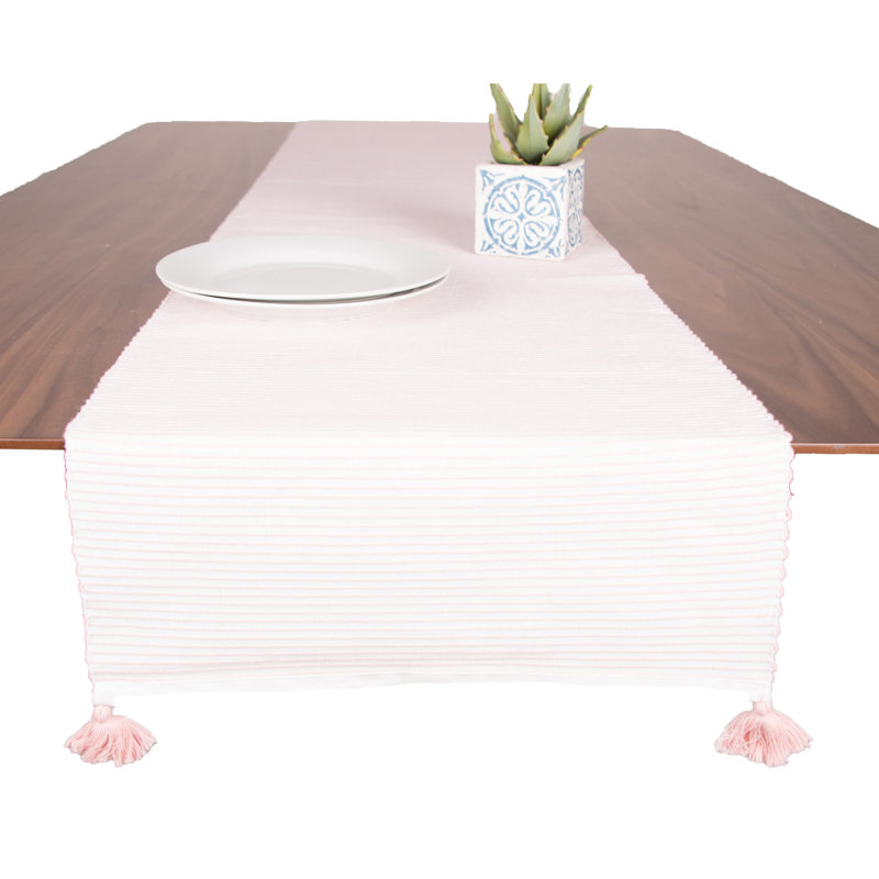 Broder Bree Cotton Table Runner, Blush