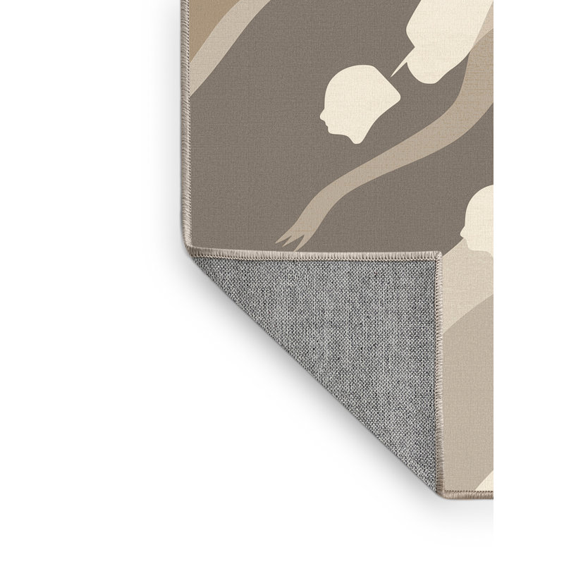 Machine Washable Bracondale Paralympic Swimming Minimalist Rug in Beige – Beige Binding, 2x5