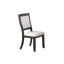 Table de salle à manger ronde de style transitionnel 4 x chaises d'appoint en bois massif noir antique plaqué chêne