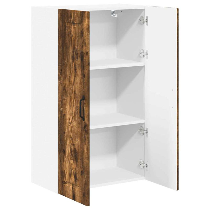 Vidaxl Kitchen Wall Cabinet High Gloss White 60 X 31 X 100 Cm, 100cm H x 60cm W x 31cm D, Smoked Oak