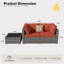 Wicker Patio Sofa Modular Loveseat with Cushion and Coffee Table-130203357