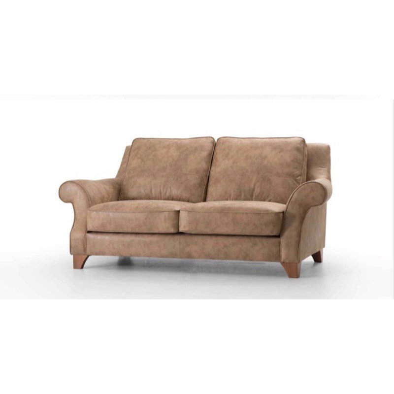 Causeuse à accoudoirs arrondis en cuir véritable 78 po Swilley