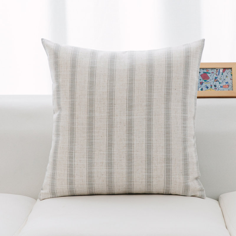 Michael Penney Striped Linen Throw Pillow, Beige , Polyester