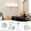 Luminaire de salle de bain 4 lumières 4 lumières, éclairage moderne de haut en bas avec verre transparent et givré pour miroir, finition chromée, 25,2 pouces, excluant les ampoules