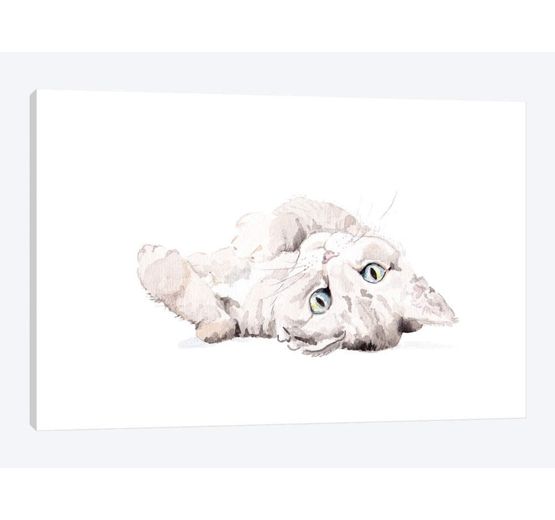 Art sur toile gris, H 8 po x l 12 po x P 0,75 po, Toile tendue, Non mat