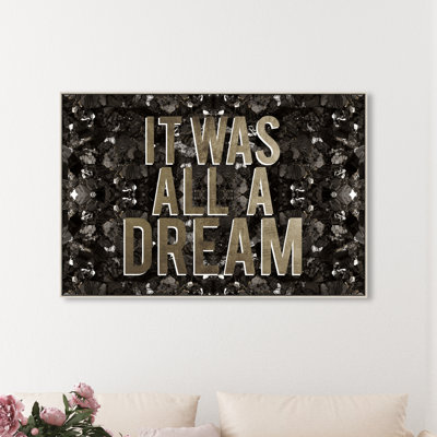 Impression d'art mural, typographie et citations «It was all a dream champagne» par Oliver Gal