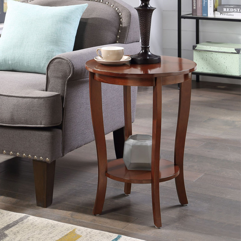 Carbin Round End Table, Espresso