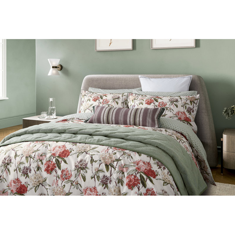 Elswyth Print Cotton Duvet Cover Set, Super King Duvet Cover + 2 Pillowcases