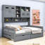 Lit de jour en bois avec armoire et tablette Wellsville-1699066338-1699066336