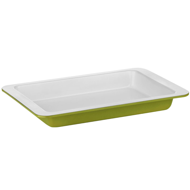 Symple Stuff Non-Stick Steel Baking Tray, Green / White
