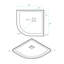 Receveur de douche Marquette 34 po x 34 po à angle arrondi et seuil unique avec drain central, blanc brillant