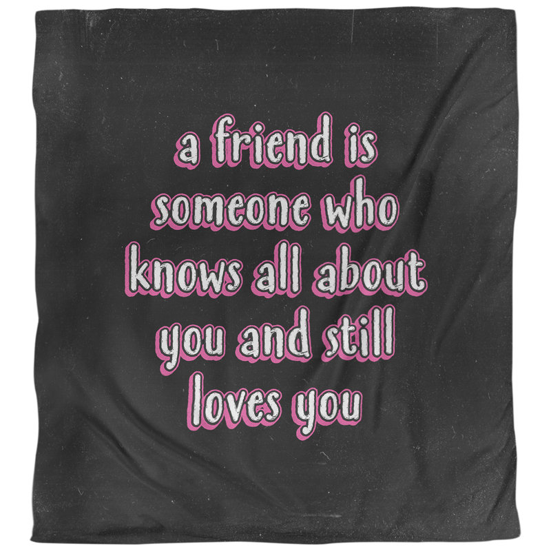 Housse de couette Love and Friendship Quote, Housse de couette pour grand lit, Noir / rose