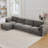 5 - Piece Teddy Modular Sectional Sofa Cloud Couch with Ottoman and 2 Storage Side Table-793588773-798281545