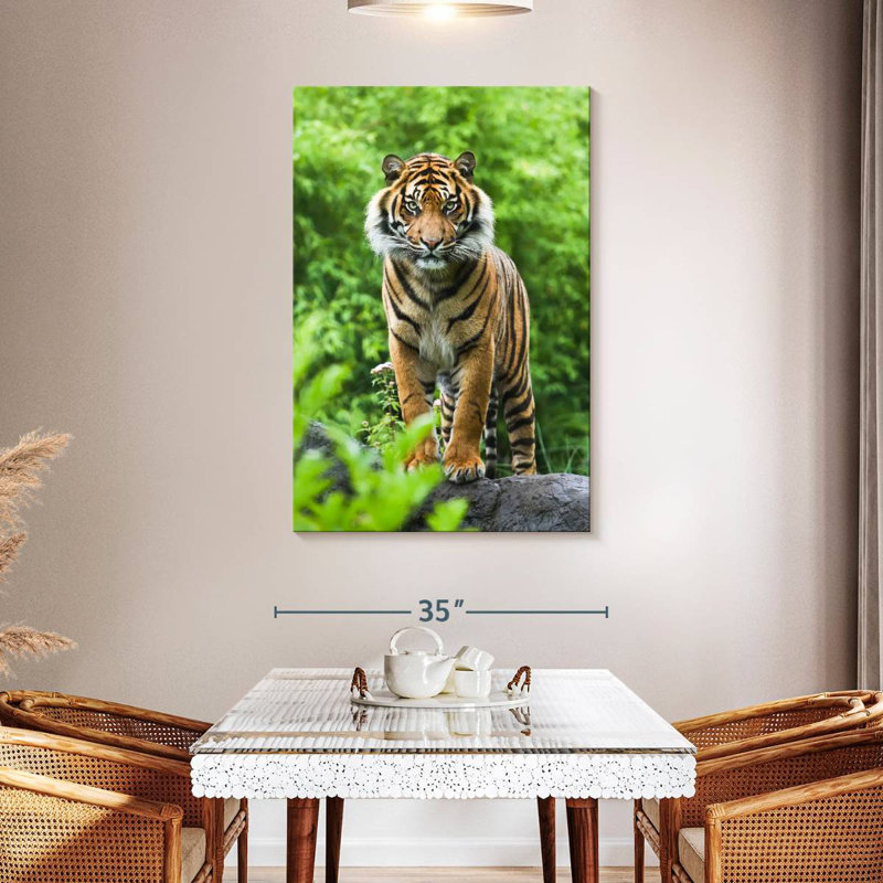Tigre de Brampt dans la forêt verte, H 48 po x l 32 po