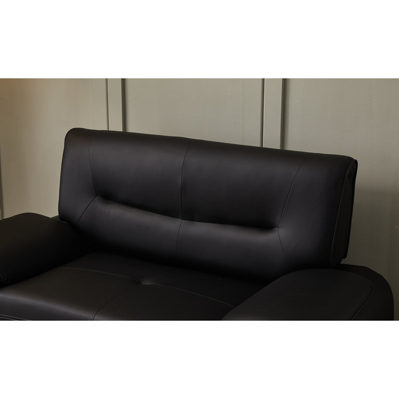 Causeuse Ehan, Similicuir noir