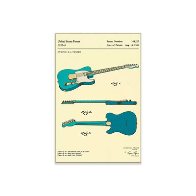 " C.L. Fender Guitar Patent " by Jazzberry Blue