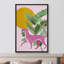 Animaux de style BCBG vif, feuille de palmier, guépard rose, animaux de chambre tropicaux, style bohème moderne-100707408-100707411