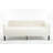 (Mattress Not Included)Twin Size Beige Velvet Upholstered Daybed, Ribbed Tufted Backrest