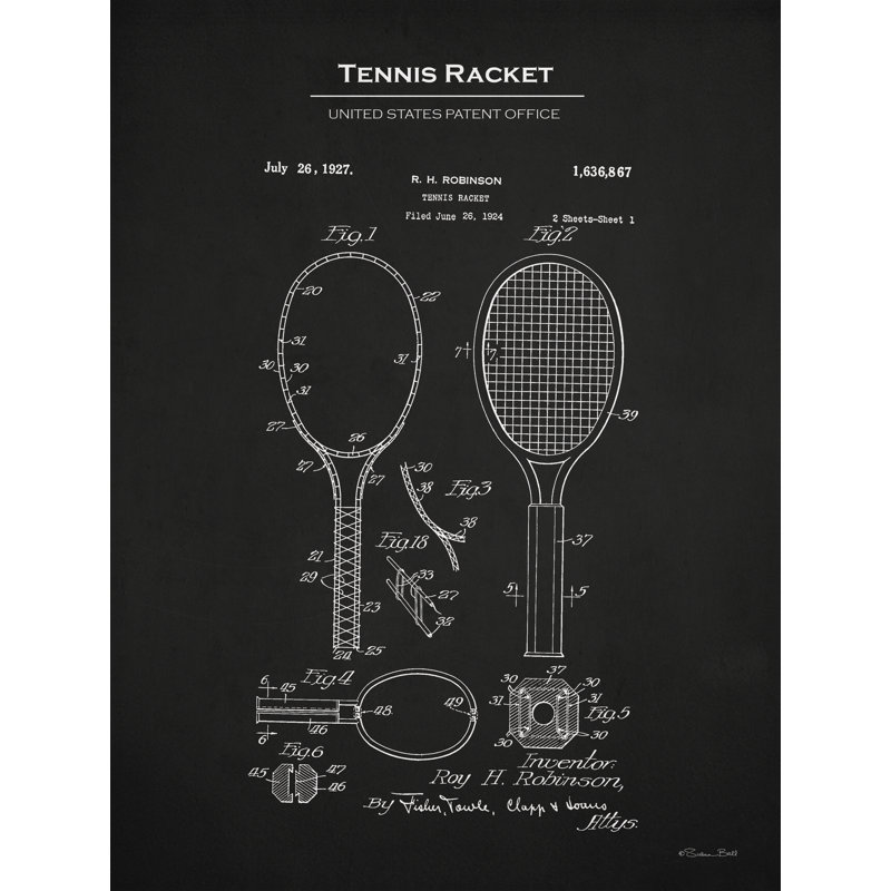 Brevet de raquette de tennis, H 30 po x l 20 po x P 1,25 po