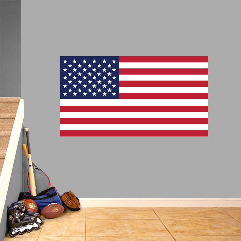 Décalcomanie murale à motif american flag, H 26 po x l 48 po