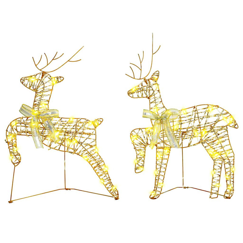 vidaXL LED Reindeers with 40 LEDs PET, Warm White