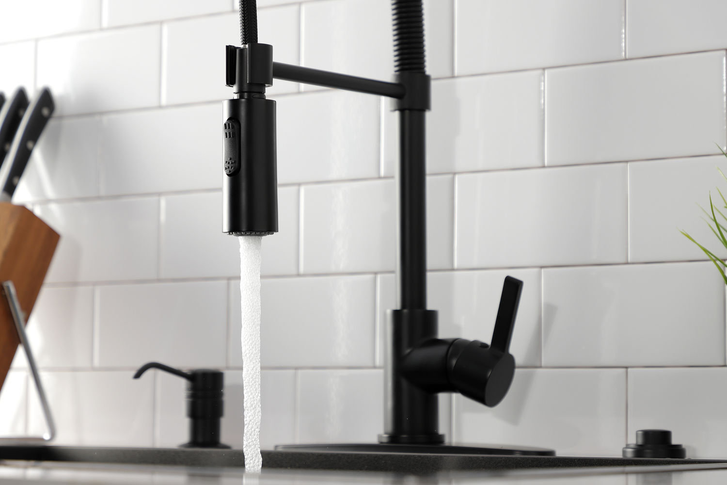 Kingston Brass Continental Pre-Rinse Faucet, Matte Black