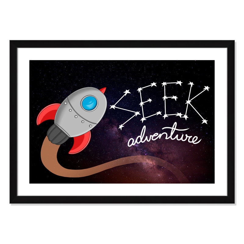 Seek Adventure 1, impression sur papier, H 24,5 po x l 34,5 po x P 0,6 po, Encadré plat noir