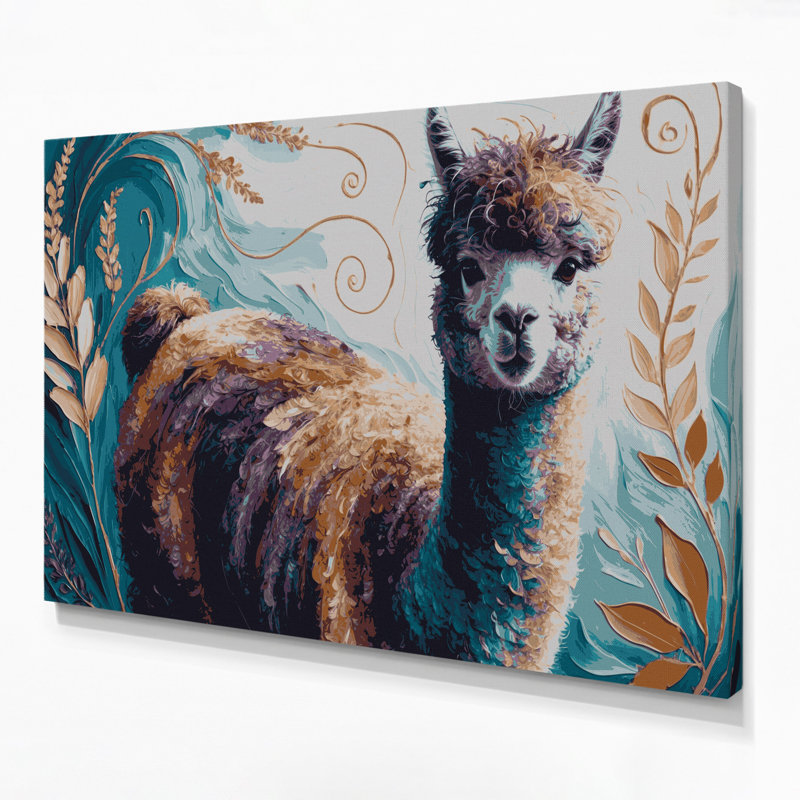Faune, alpaga gris, art mural sur toile, 8" H x 10" W